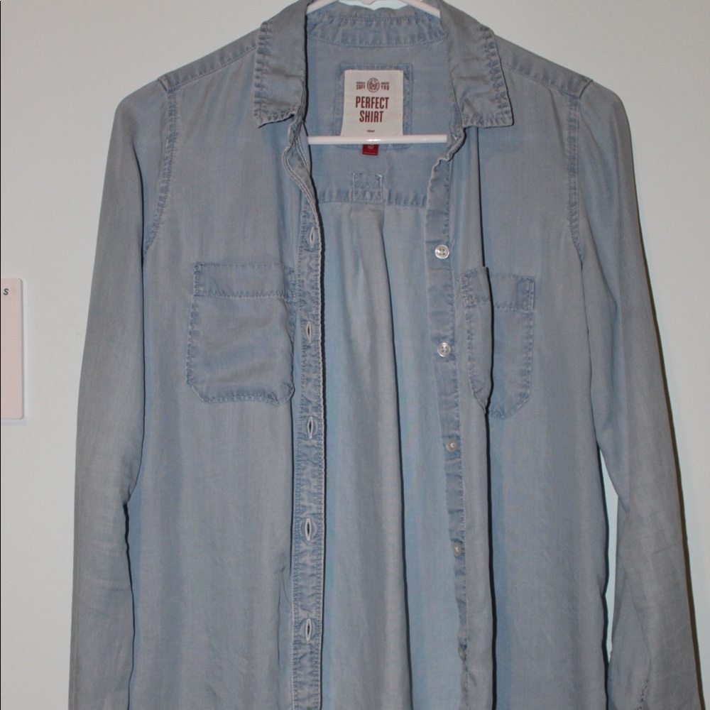 Denim button down